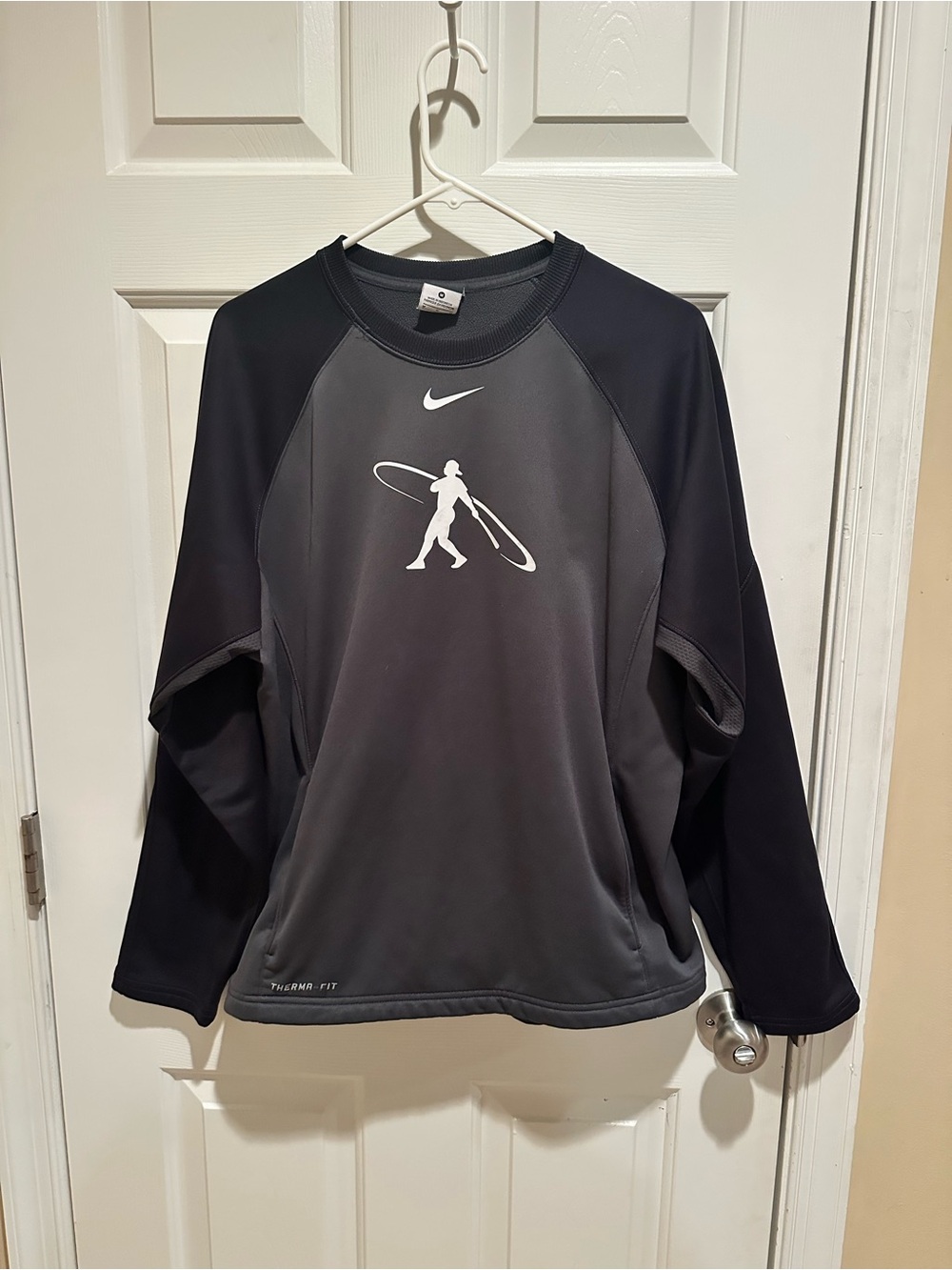 Nike Ken Griffey Jr Swingman Men's Black Gray Crew Neck Therma Fit M